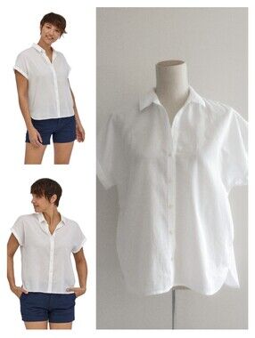 Patagonia Light Weight A/C Classic White Button-Up Short Sleeve Shirt